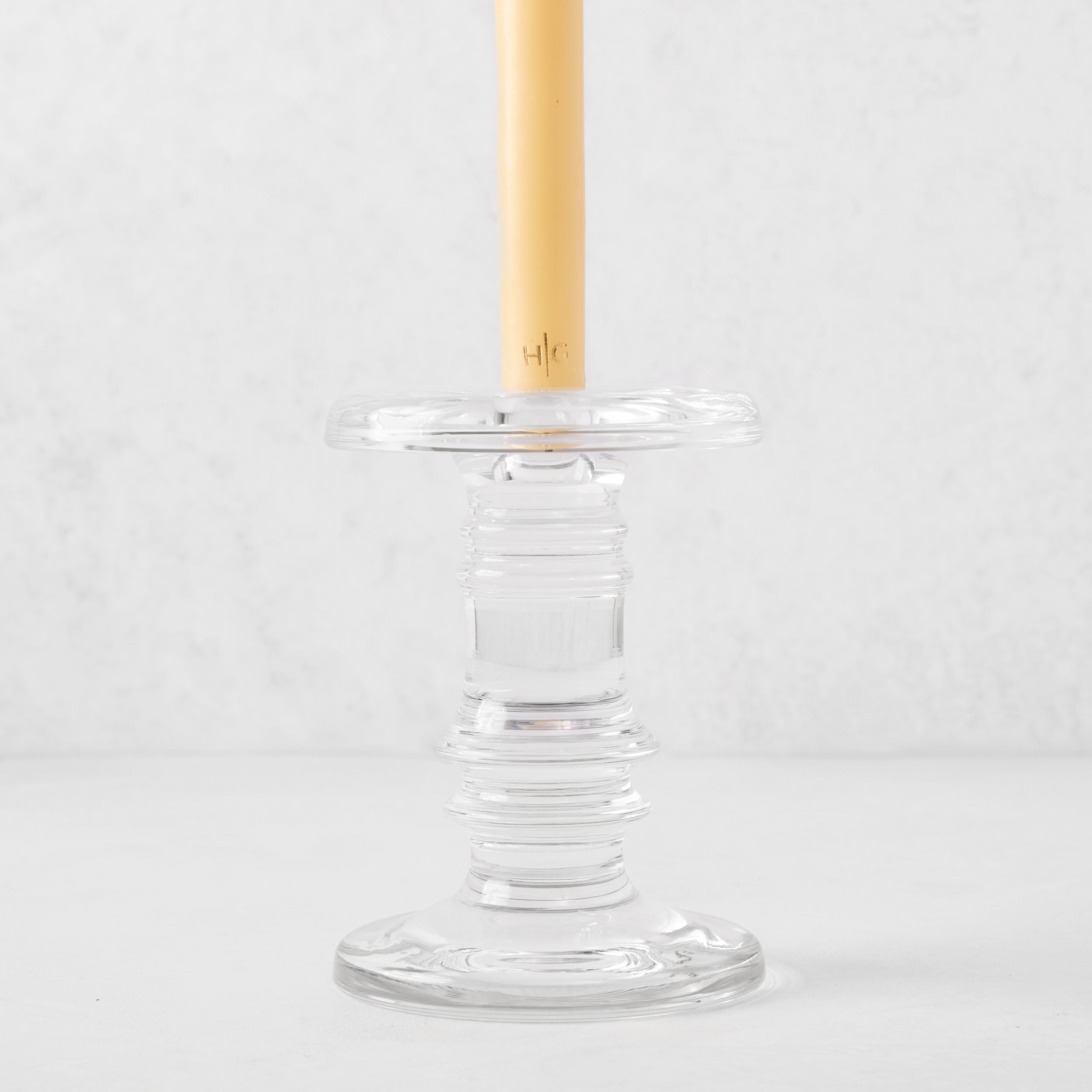 Large Single Glass Taper Candleholder - Hudson Grace
