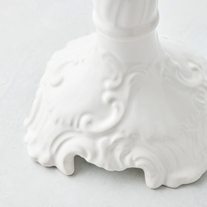 Large Tosca White Ceramic Candlestick