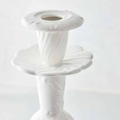 Large Tosca White Ceramic Candlestick