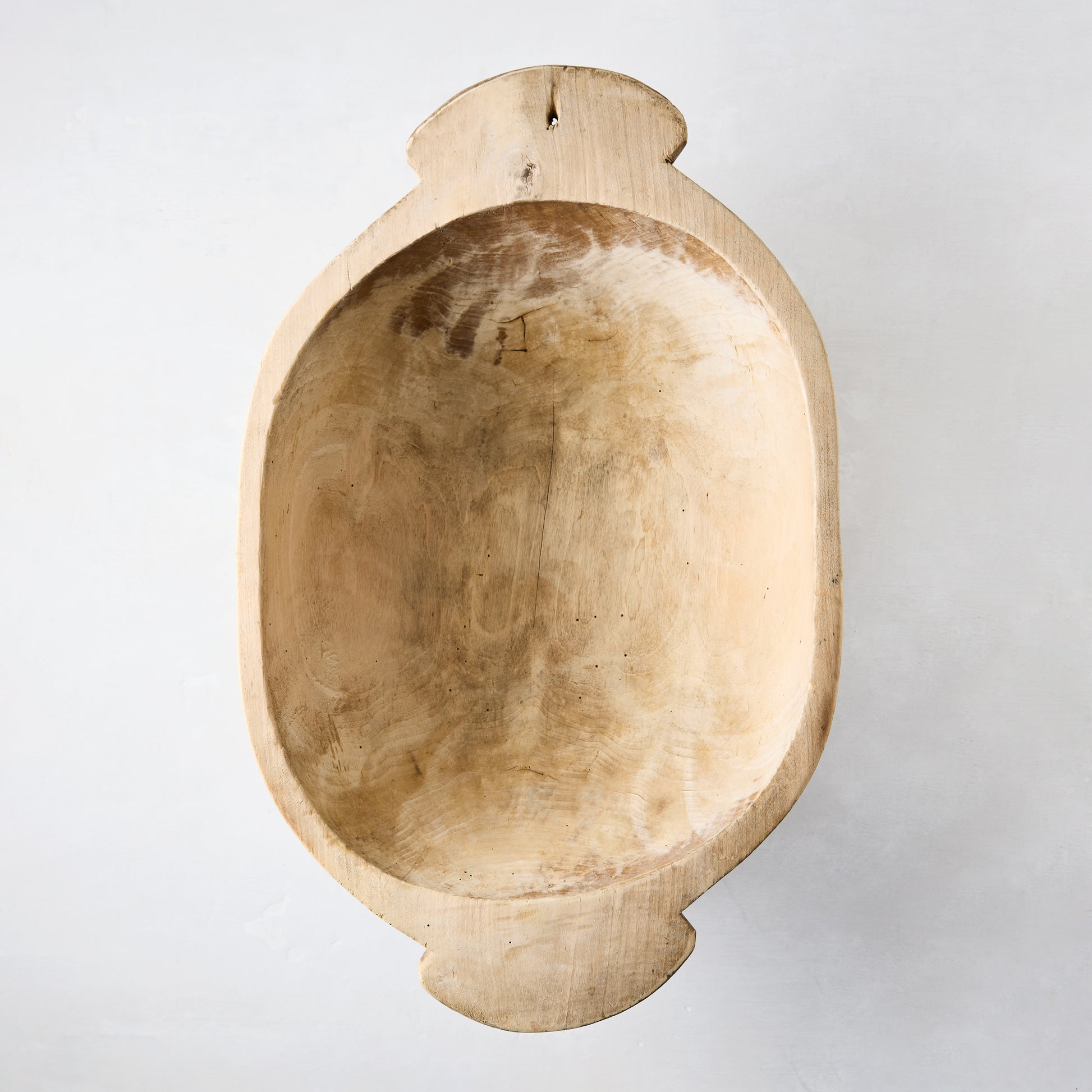 Large vintage reclaimed wood bowl with natural grain and rich patina.