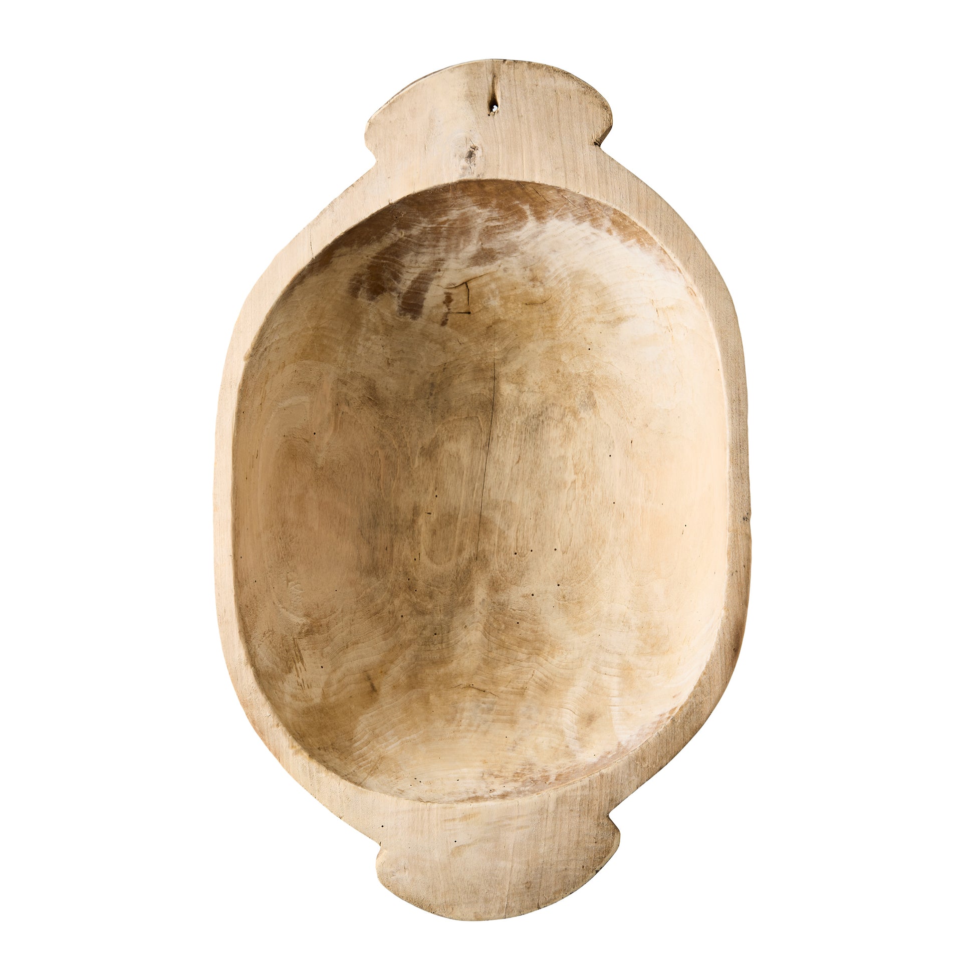 Large vintage reclaimed wood bowl with natural grain and rich patina.