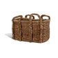 Large Woven Water Hyacinth Double-Handled Basket