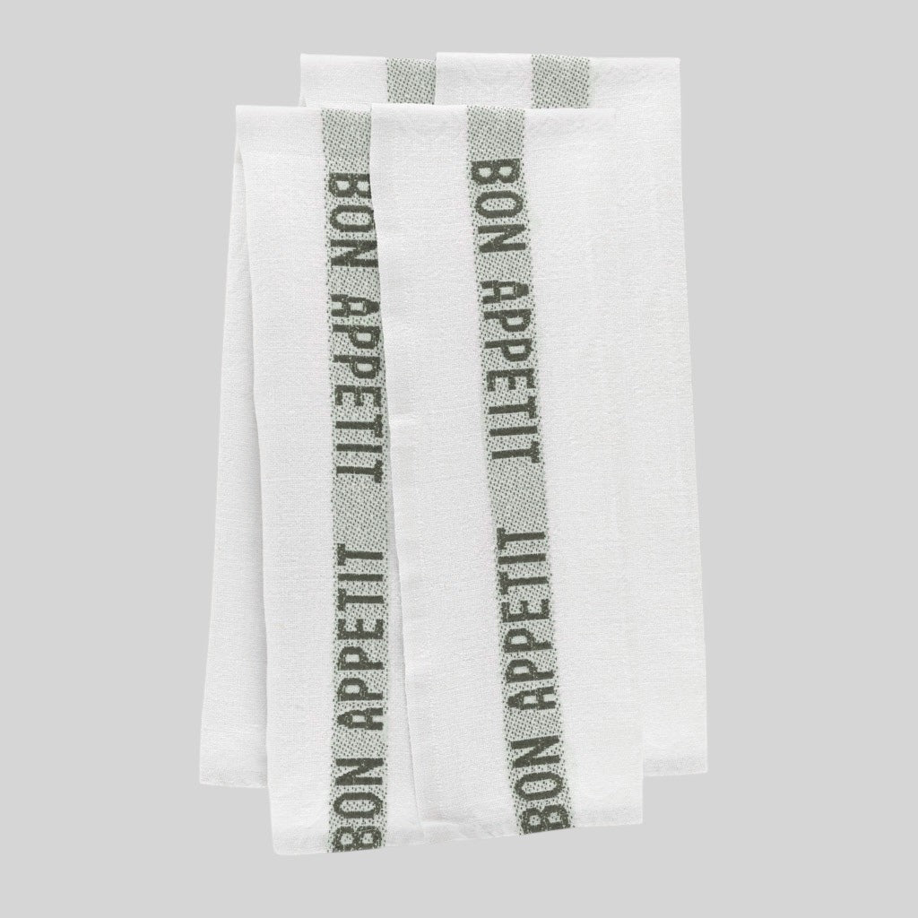 Green bon appetite hand towel