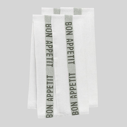 Green bon appetite hand towel