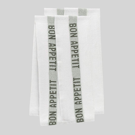 Green bon appetite hand towel