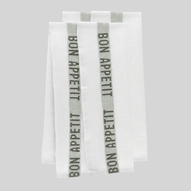 Green bon appetite hand towel