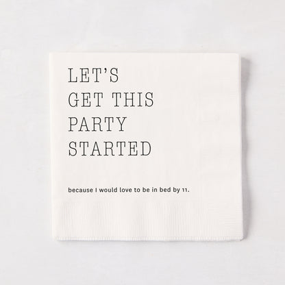 "Let's Get This Party Started" Cocktail Napkins, Set of 50
