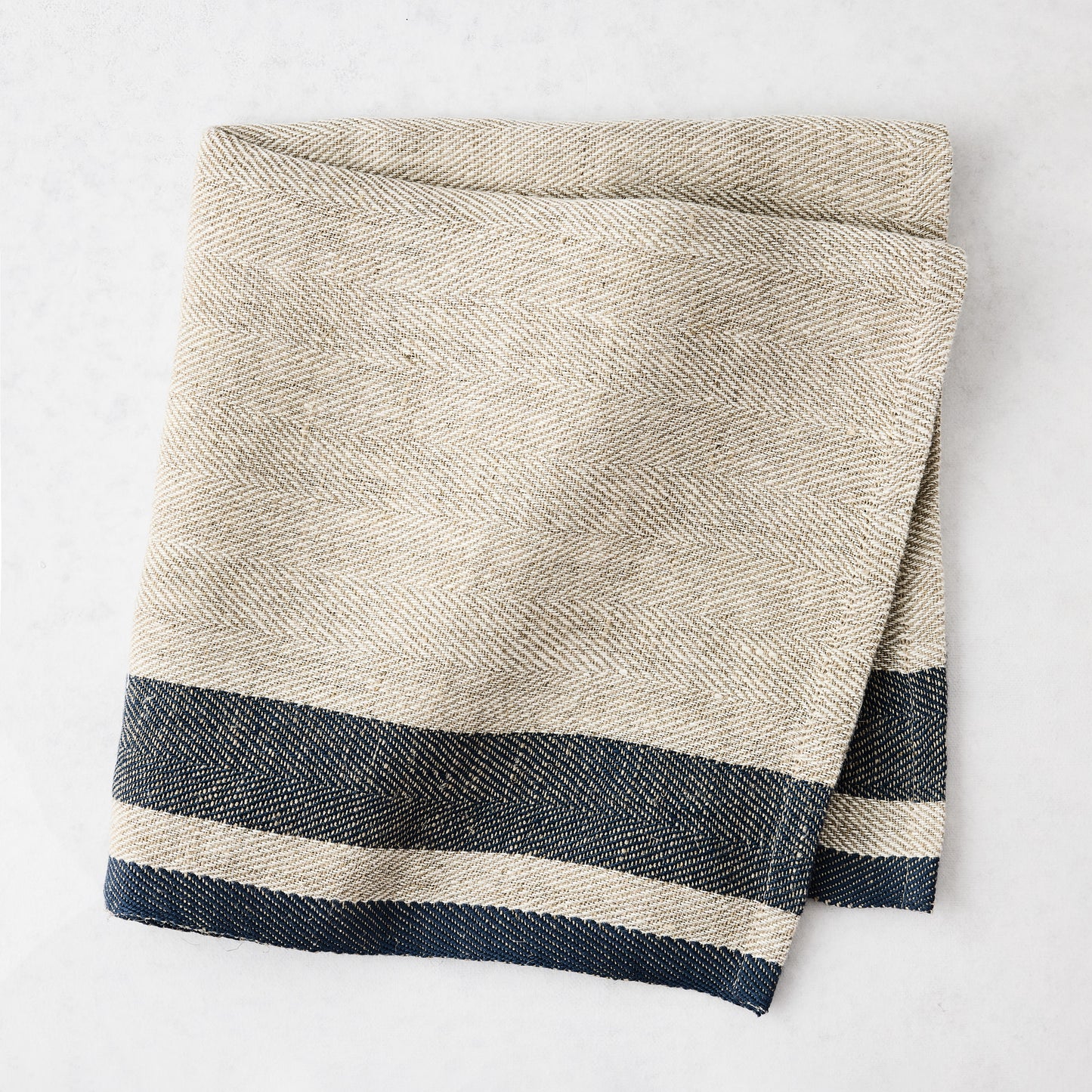 Lexington Blue Stripe Border Napkin