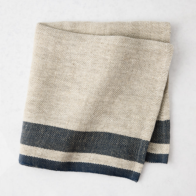Lexington Blue Stripe Border Napkin