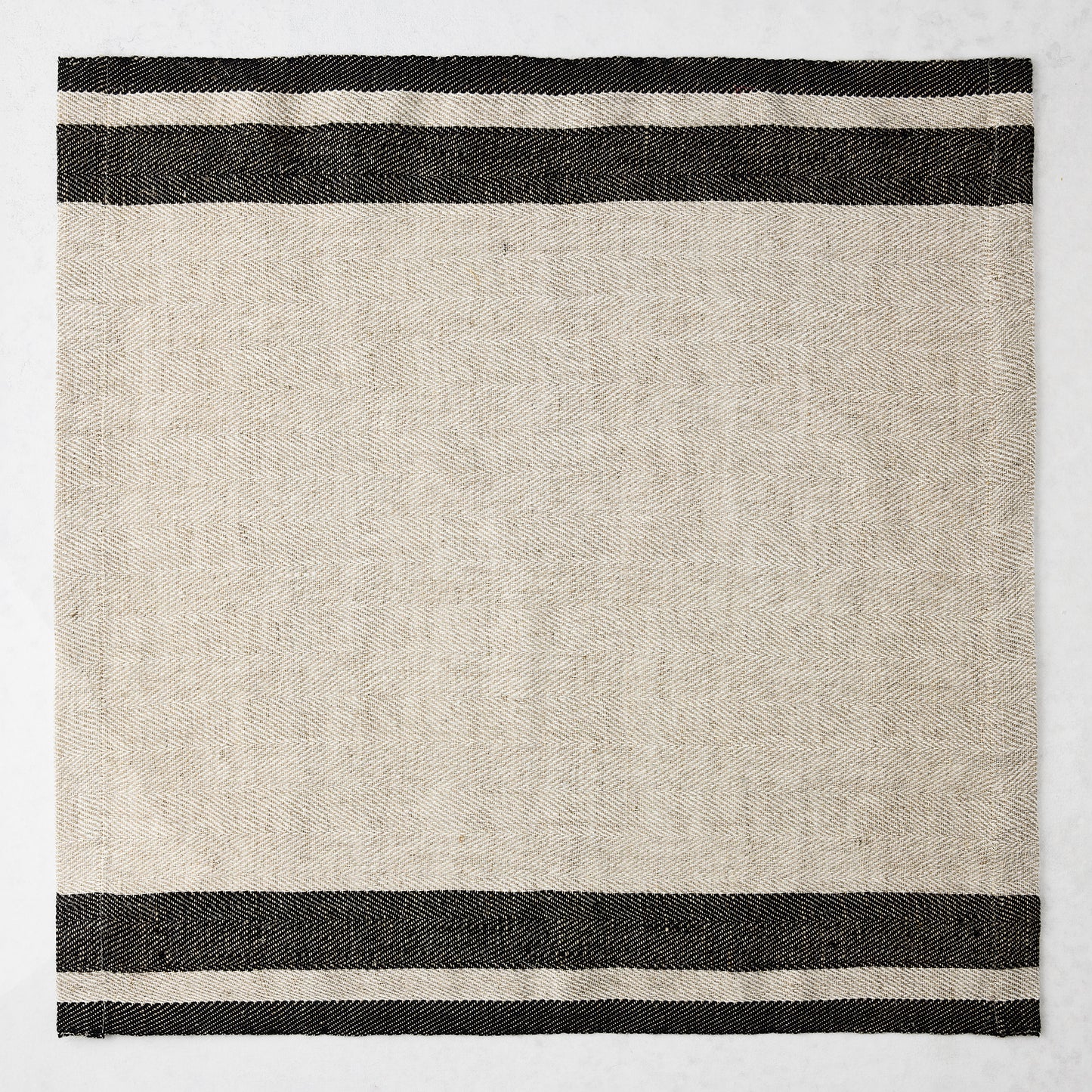 Lexington Charcoal Grey Stripe Border Napkin
