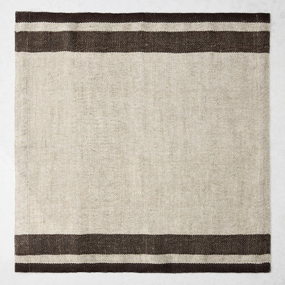 Lexington Chocolate Brown Stripe Border Napkin