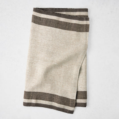 Lexington Chocolate Brown Stripe Border Table Runner