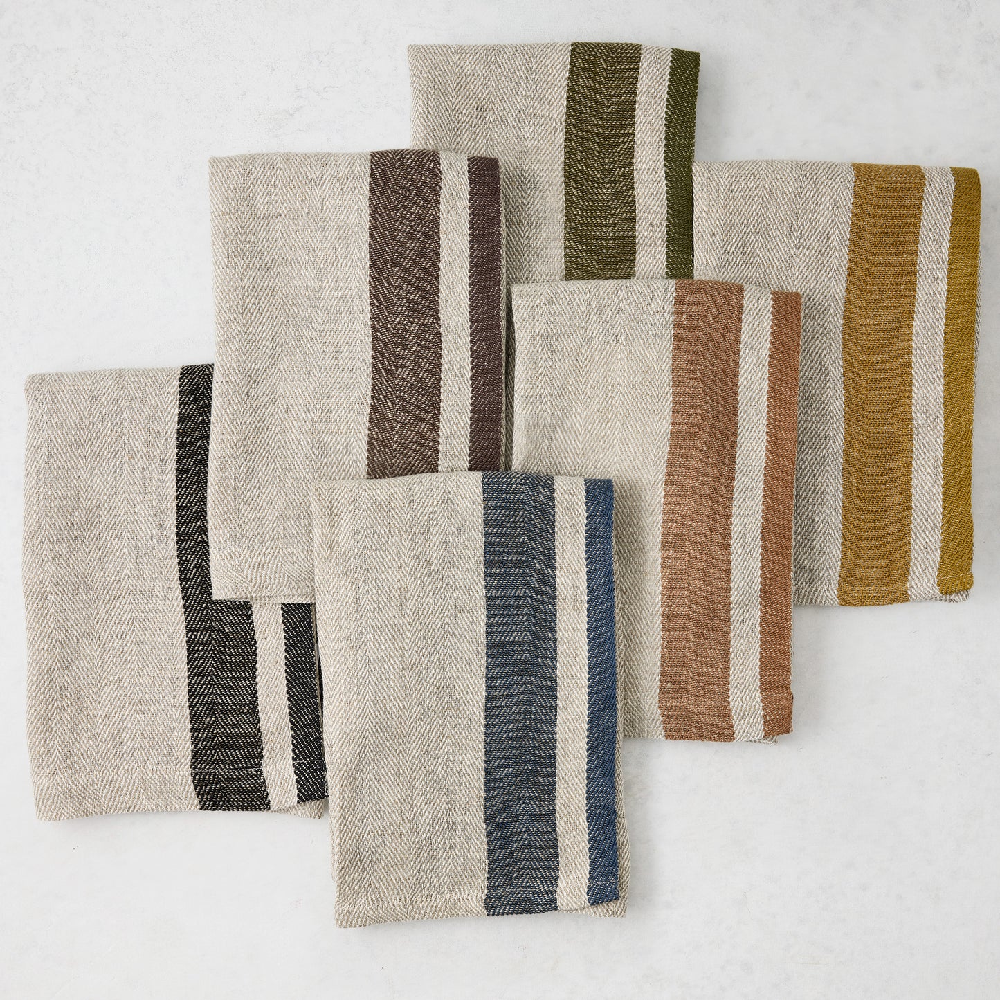 Lexington Green Stripe Border Napkin