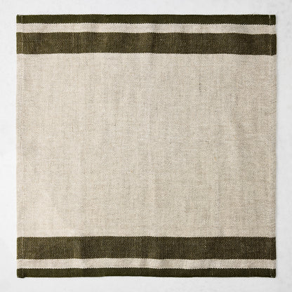 Lexington Green Stripe Border Napkin