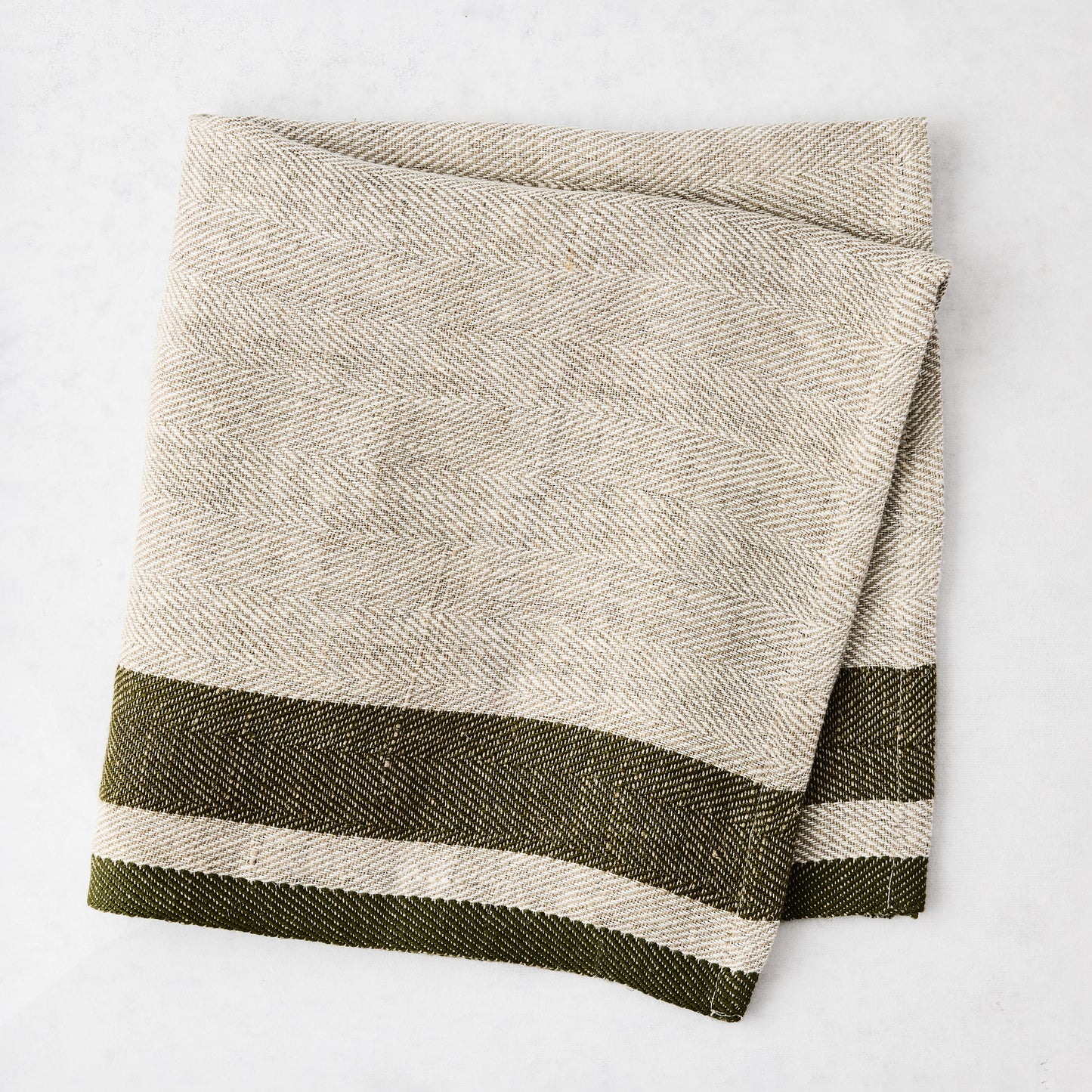 Lexington Green Stripe Border Napkin