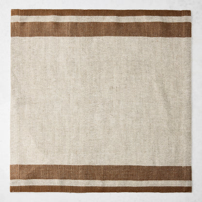 Lexington Tobacco Brown Stripe Border Napkin
