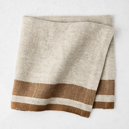 Lexington Tobacco Brown Stripe Border Napkin