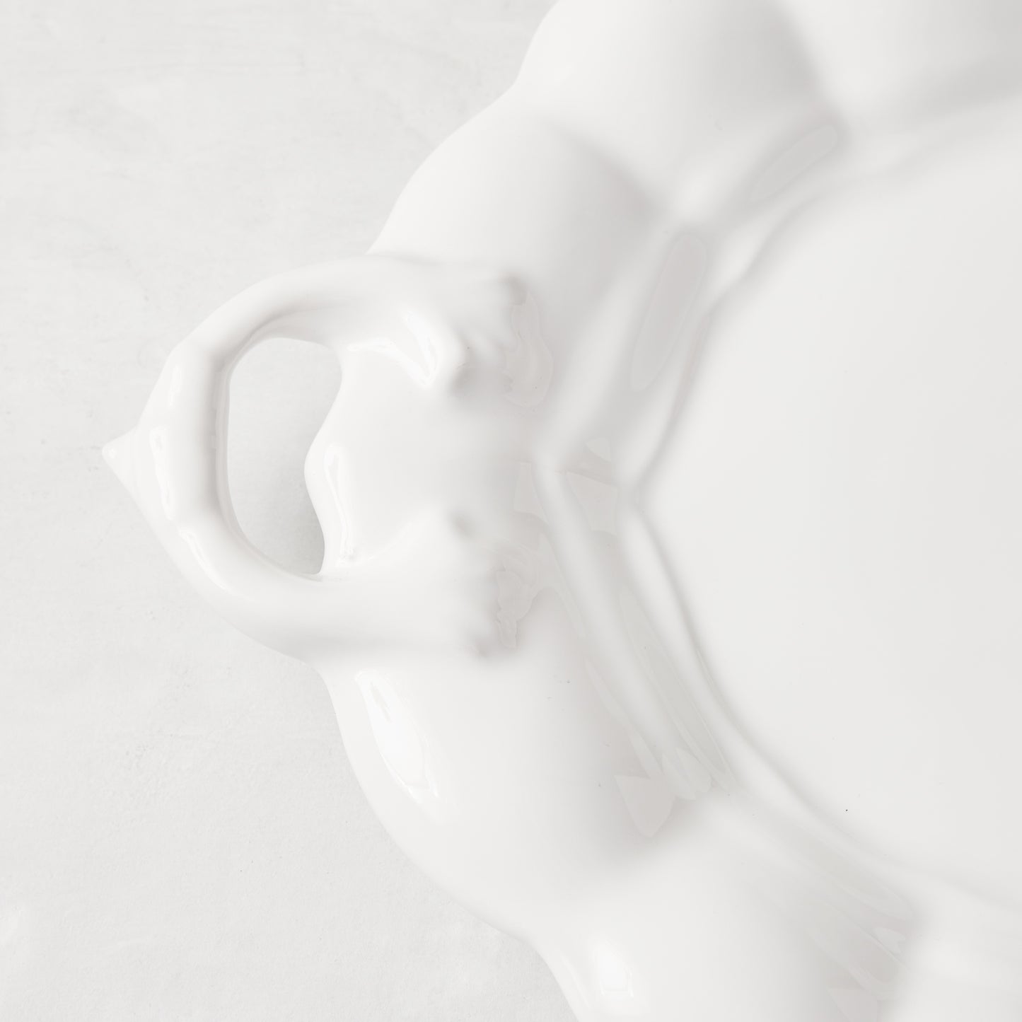White Liberty Oval Ceramic Serving Platter with decorative handles and French detailing.
