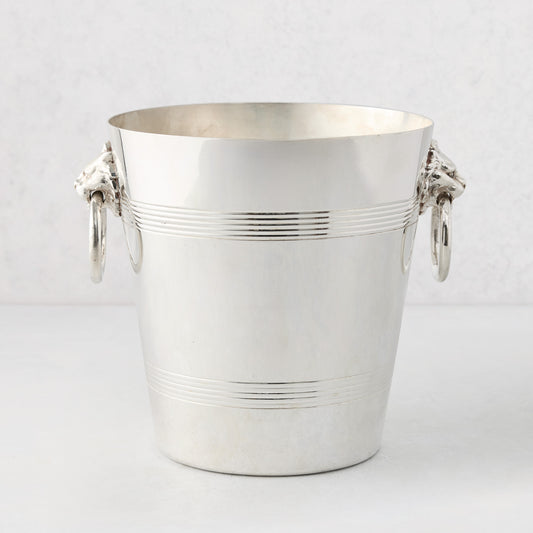 Vintage Silverplate Lion Handled Ice Bucket