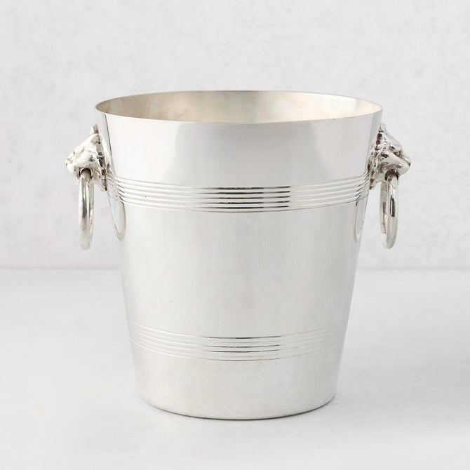 Vintage Silverplate Lion Handled Ice Bucket