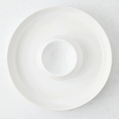 Lisbon Stoneware Chip and Dip Bowl