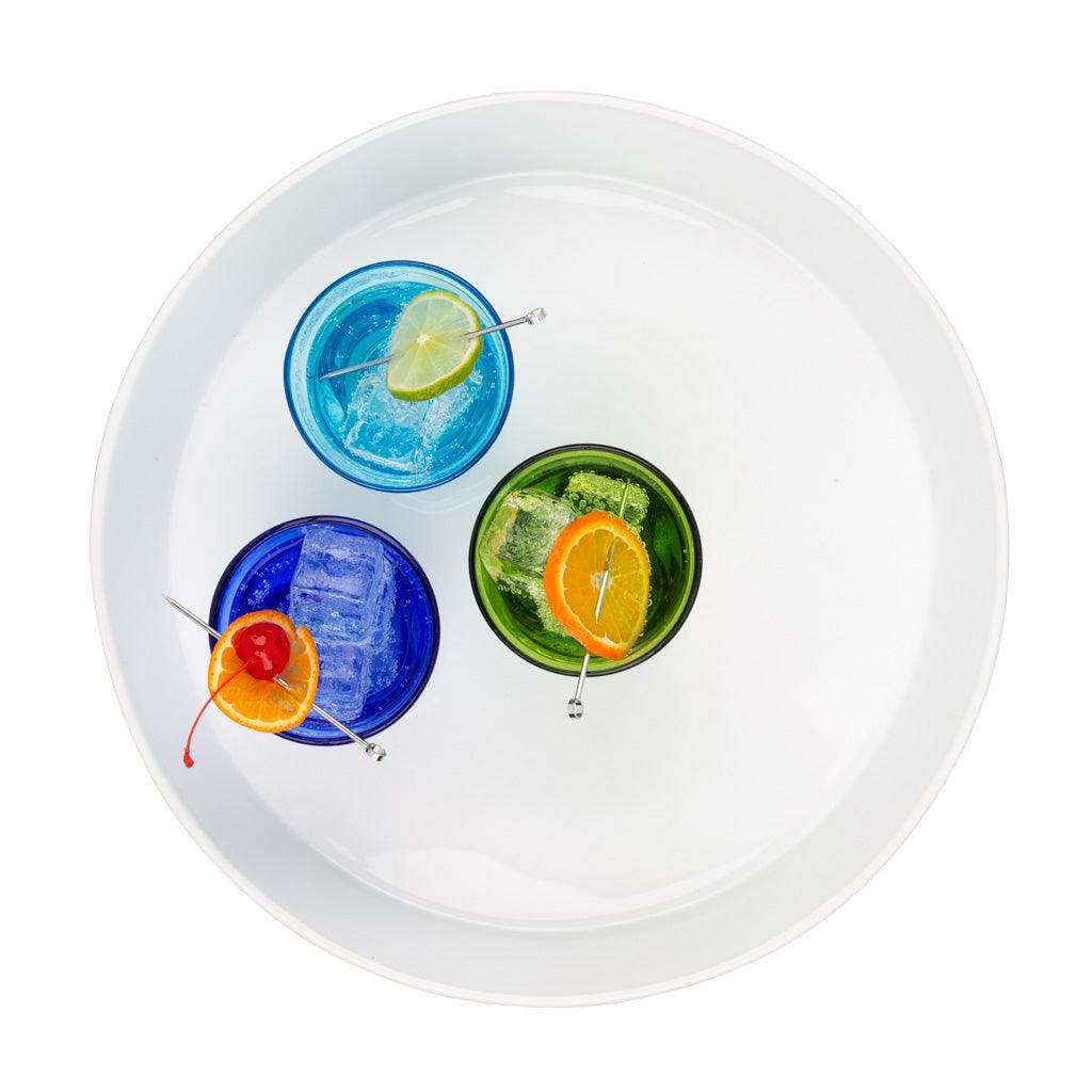 White Luce Small Ceramic Serving Dish, round and minimalistic.