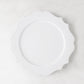 Lungarno 9" white ceramic salad/dessert plate with sculptural, scalloped edges.
