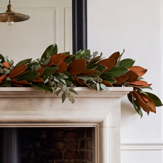 Magnolia with Seeded Eucalyptus Garland