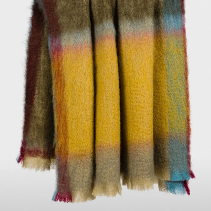 Mantas Ezcaray Yellow and Green Colorblock Mohair Throw