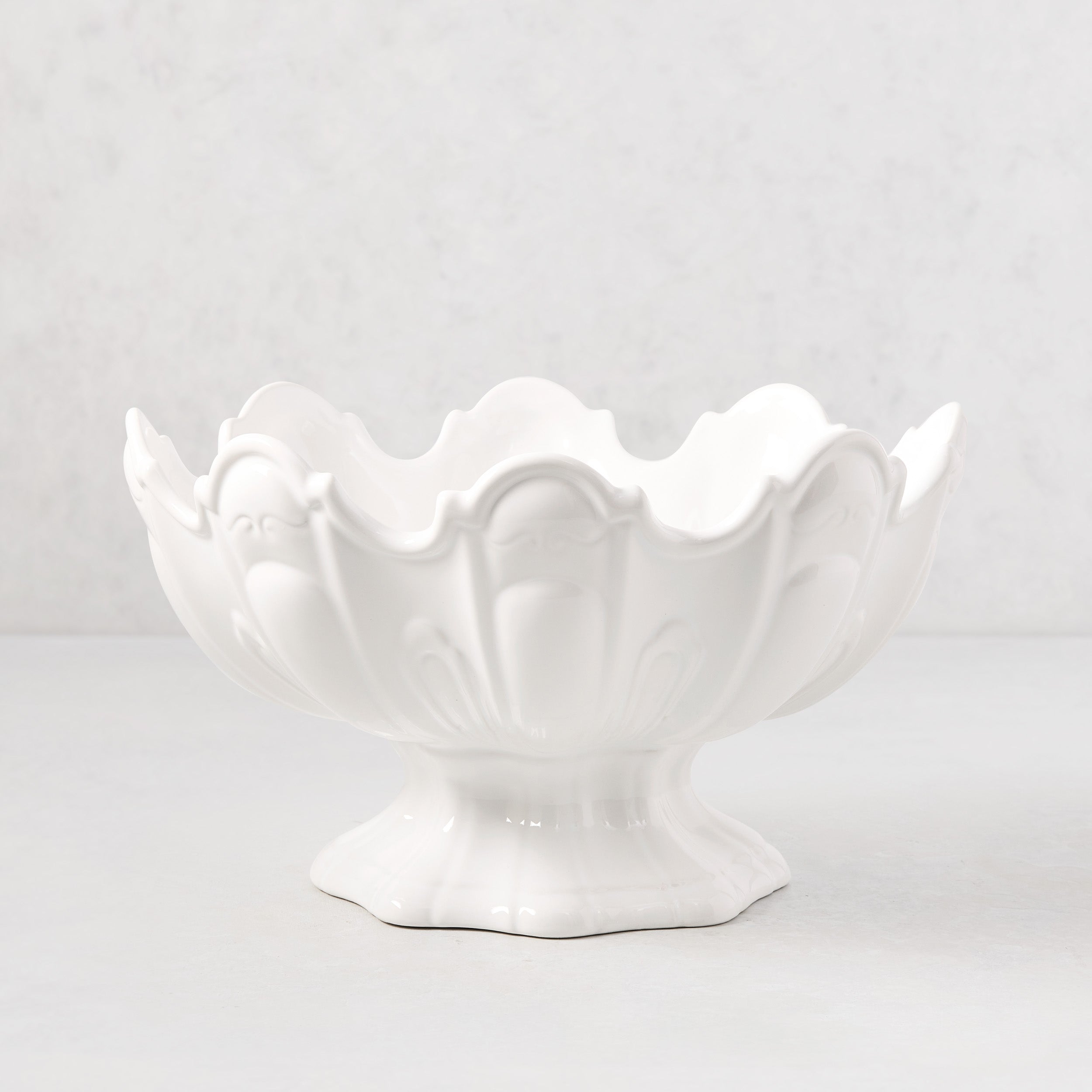 Medium Ceramic Scallop Serve Bowl - Default Title - Hudson Grace