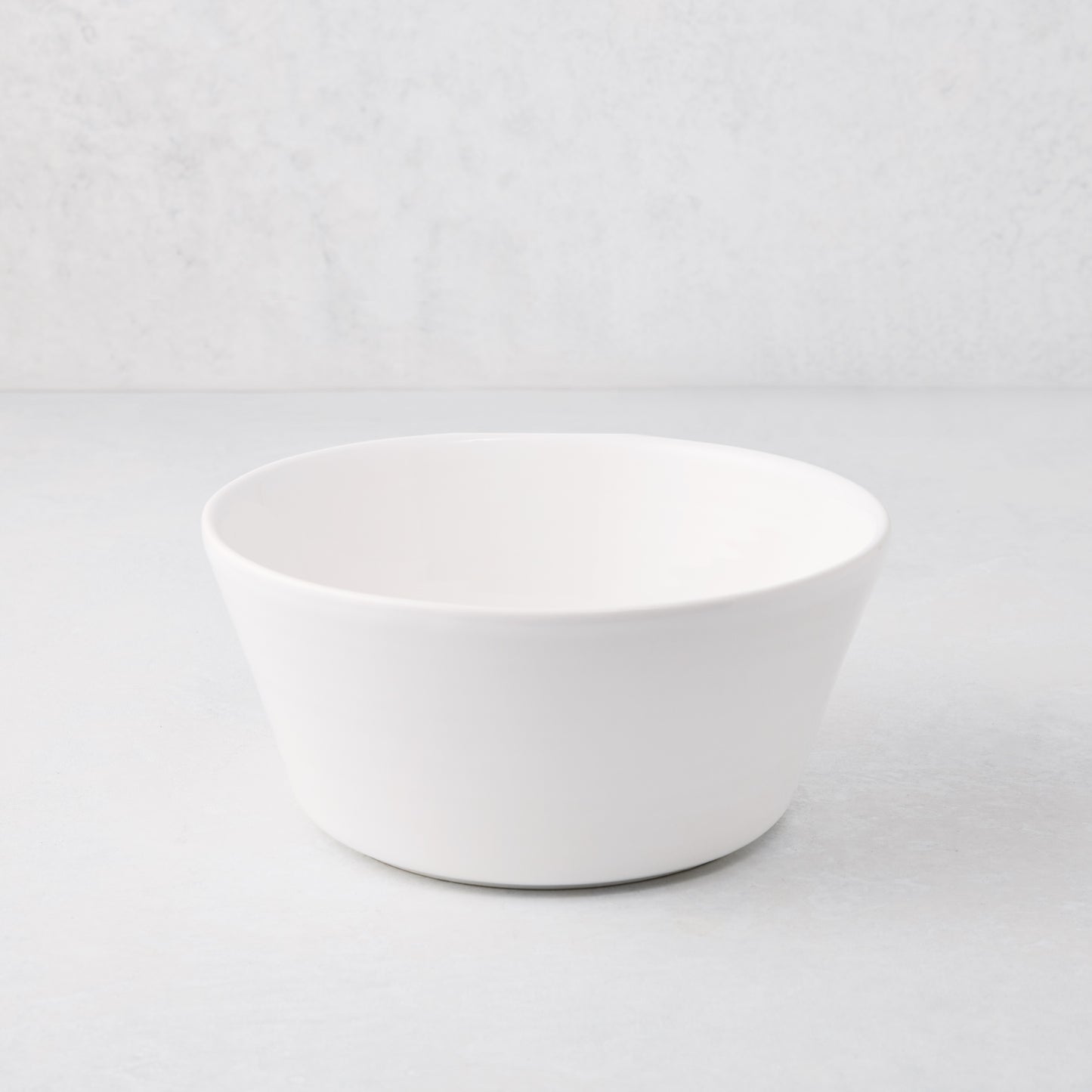 White ceramic spiral serve bowl, handmade earthenware, 8.27"Dia x 3.54"H.