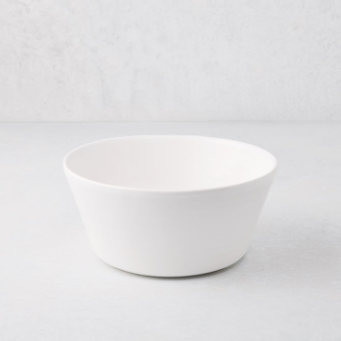 White ceramic spiral serve bowl, handmade earthenware, 8.27"Dia x 3.54"H.