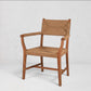 Megan Woven Arm Chair with natural cord seat and back, solid reclaimed teak frame.