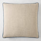 Hudson Grace Midnight Blue Velvet Gussetted and Linen Square Pillow, 20"L x 14"H.