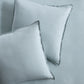Mist Blue European Washed Linen Euro Shams, Set of 2