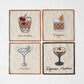 Mixed Cocktail Embroidered Linen Coasters, Set of 4