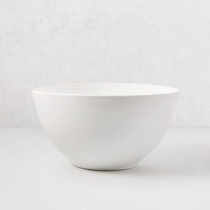 HG Modern Medium Ceramic Serve Bowl, white, 11"Dia, minimalist design.
