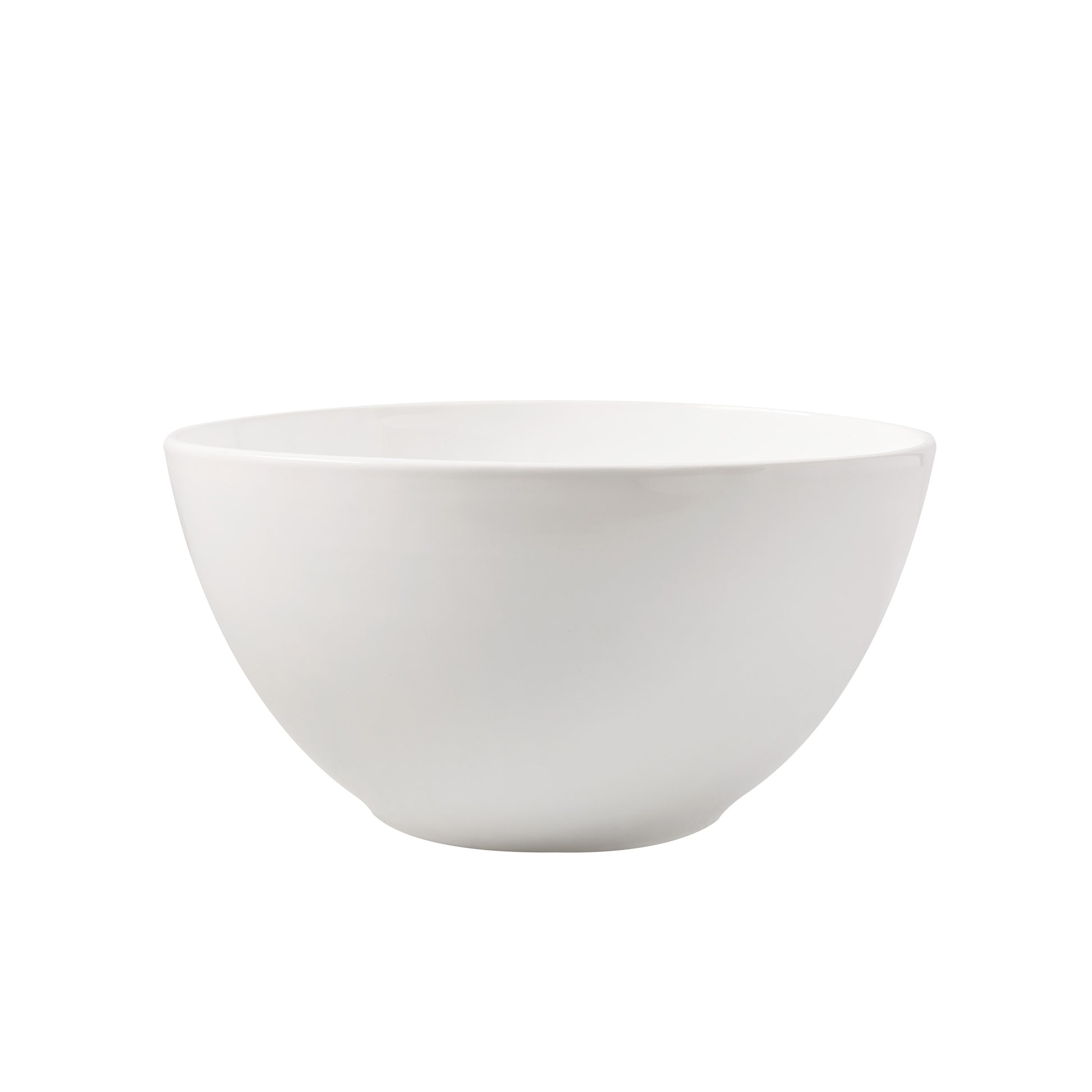 White ceramic modern medium serve bowl, 11" diameter.