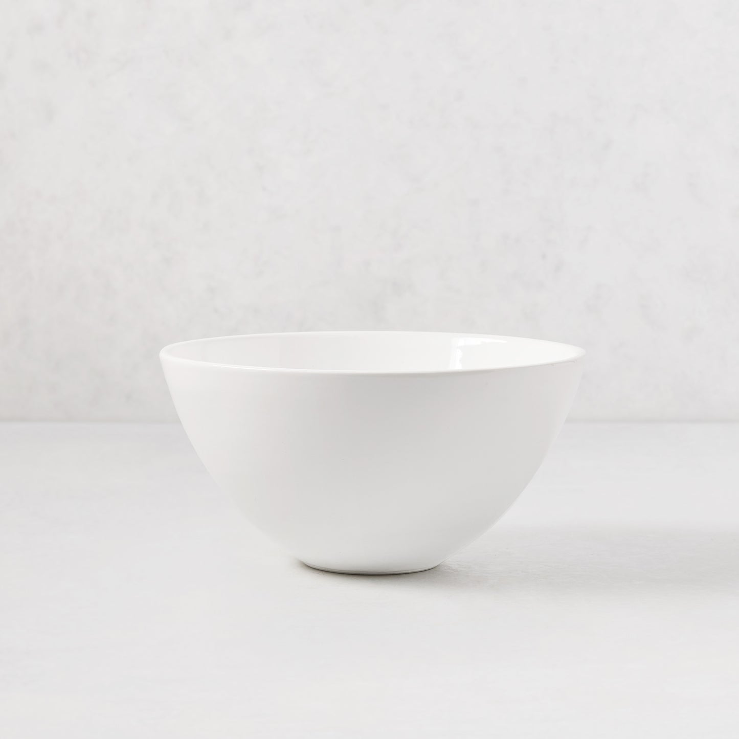 HG Modern Small Ceramic Serve Bowl, white, 8"Dia, high-fired earthenware, minimalist design.