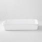 HG Handmade Ceramic Rectangular Baking Dish 4904, creamy white glaze, by Montes Doggett.