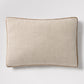 Moroccan Brown Velvet and Flax Linen Lumbar Pillow, 20"L x 14"H, with brown piping.