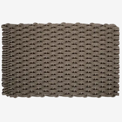 Mushroom Braided Rope Doormat, handwoven from durable, weather-resistant rope in a tight, textured weave.