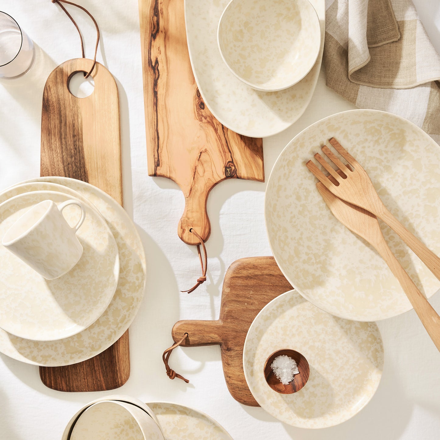 Natural Nuno Splatter Stoneware Dinner Plate