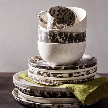 Natural Nuno Splatter Stoneware Dinner Plate