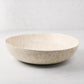 Natural Nuno Splatter Stoneware Serve Bowl, 12"Dia, pale cream with beige spots, coupe shape.