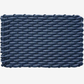 Navy and Glacier Bay braided rope doormat, handwoven from durable, all-weather Maine-made rope.