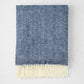 Navy Blue Italian Herringbone Throw Blanket
