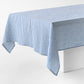 Navy Blue Ticking Stripe Linen Tablecloth