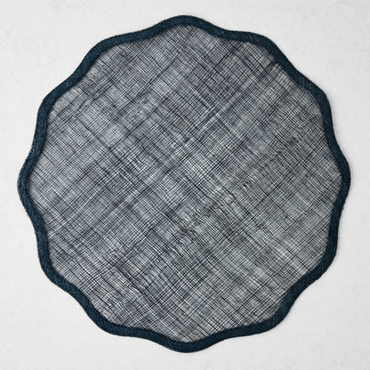 Navy Blue Tonal Newport Scallop Placemat