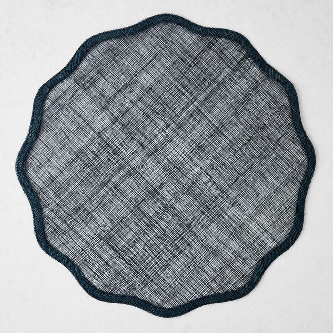 Navy Blue Tonal Newport Scallop Placemat